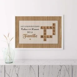 Poster Mot Croisé Famille Personnalisé – L’amour Partagé -Cadeau Plus 3335SFR3 il ny a pas de plus grand cadeau que lamour partage par une famille poster personnalise famille
