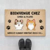 Paillasson Chat Personnalisé – Bienvenue Chez Nous -Cadeau Plus 3336DFR1 bienvenue chez nous version chats espiegles paillasson chat personnalise