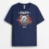 Papy Ours Cool Version Monochrome Avec Tonnerre - T-shirt Papy Personnalisé -Cadeau Plus 3360AFR1 papy lion cool version monochrome avec tonnerre t shirt papy personnalise