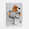 Chien Assis Sur Les Toilettes En Lisant Un Journal - Toile Personnalisable Avec Animaux -Cadeau Plus 3372CFR1 chien assis sur les toilettes en lisant un journal toile personnalisable avec animaux