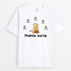 Mamie Ourse Miel Et Les Abeilles - Tee Shirt Personnalisé Mamie
