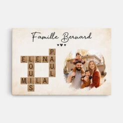 Toile Prénom Personnalisé Famille Avec Photo Et Mots Croisés