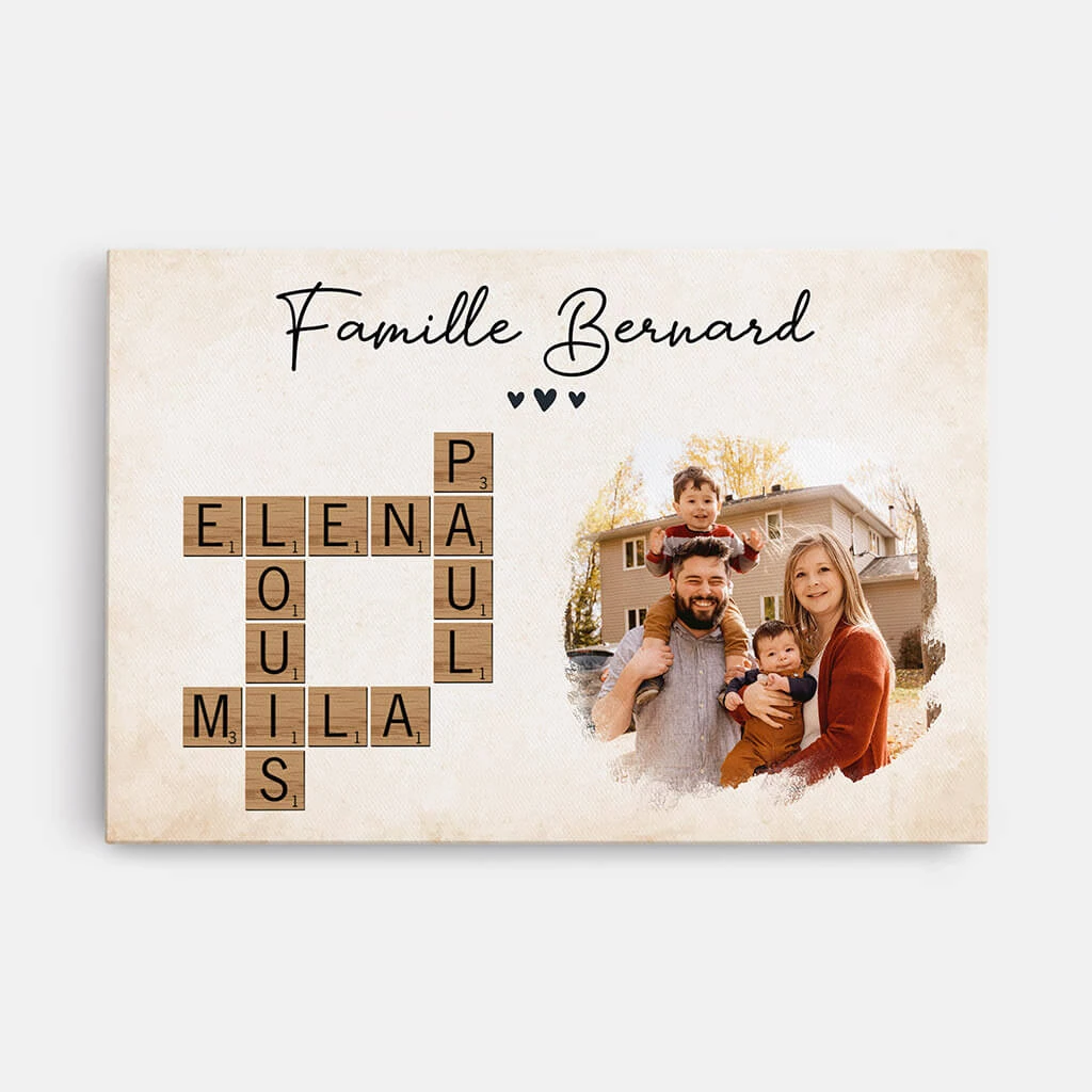 Toile Prénom Personnalisé Famille Avec Photo Et Mots Croisés 3 Toile Prénom Personnalisé Famille Avec Photo Et Mots Croisés