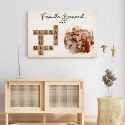 Toile Prénom Personnalisé Famille Avec Photo Et Mots Croisés 7 Toile Prénom Personnalisé Famille Avec Photo Et Mots Croisés -Cadeau Plus 3396CFR3 les prenoms de la famille en mots croises avec photo personnalisable toile personnalisee famille