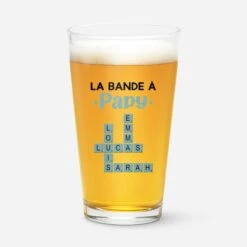 Verre À Bière Personnalisé - La Bande À Papy - Cadeau Mots Croisés