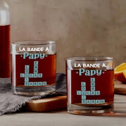 Verre À Whisky Personnalisé - La Bande À Papy - Cadeau Mots Croisés