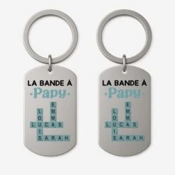 Porte-Clé Aluminium Personnalisé - La Bande À Papy - Cadeau Mots Croisés
