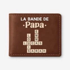 Portefeuille En Cuir Personnalisé Homme - La Bande À Papa - Mots-Croisés