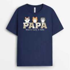 Papa Version Carte Avec Chats Gentils - Tee Shirt Avec Des Chats
