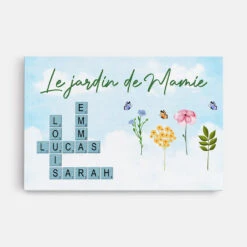 Toile Mot Croisé Famille Personnalisé - Le Jardin De Mamie