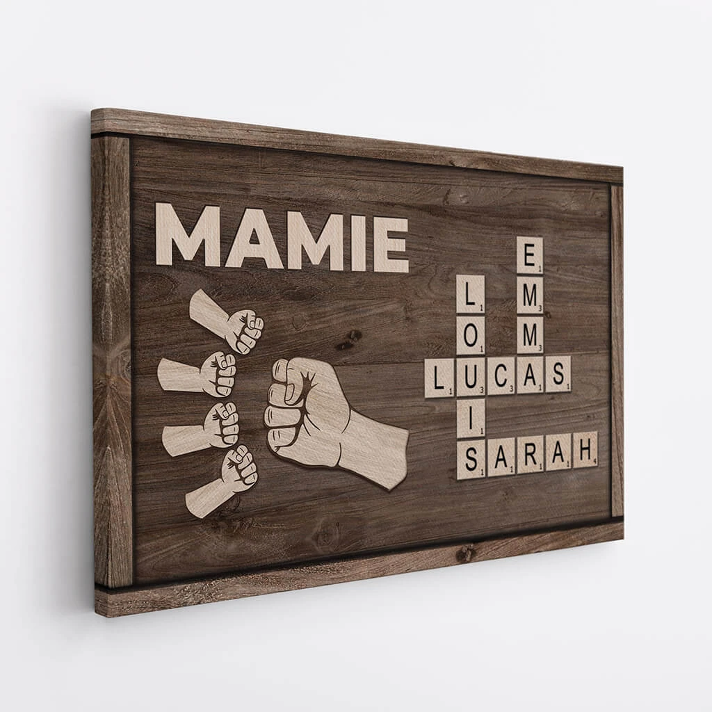 Papa Version Bosse De Poing Et Mots Croisés - Toile Personnalisée Papa 4 Papa Version Bosse De Poing Et Mots Croisés - Toile Personnalisée Papa – Image 2