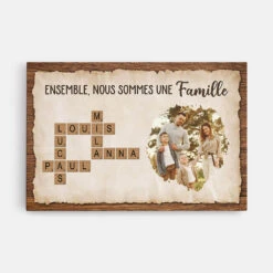 Toile Mot Croisé Personnalisé Photo - Nous Somme Une Famille