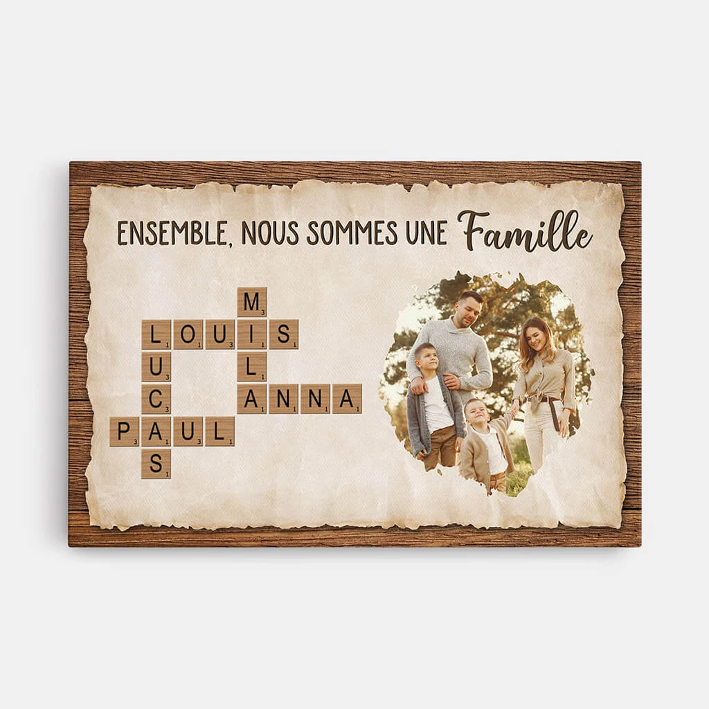 Toile Mot Croisé Personnalisé Photo - Nous Somme Une Famille 3 Toile Mot Croisé Personnalisé Photo - Nous Somme Une Famille