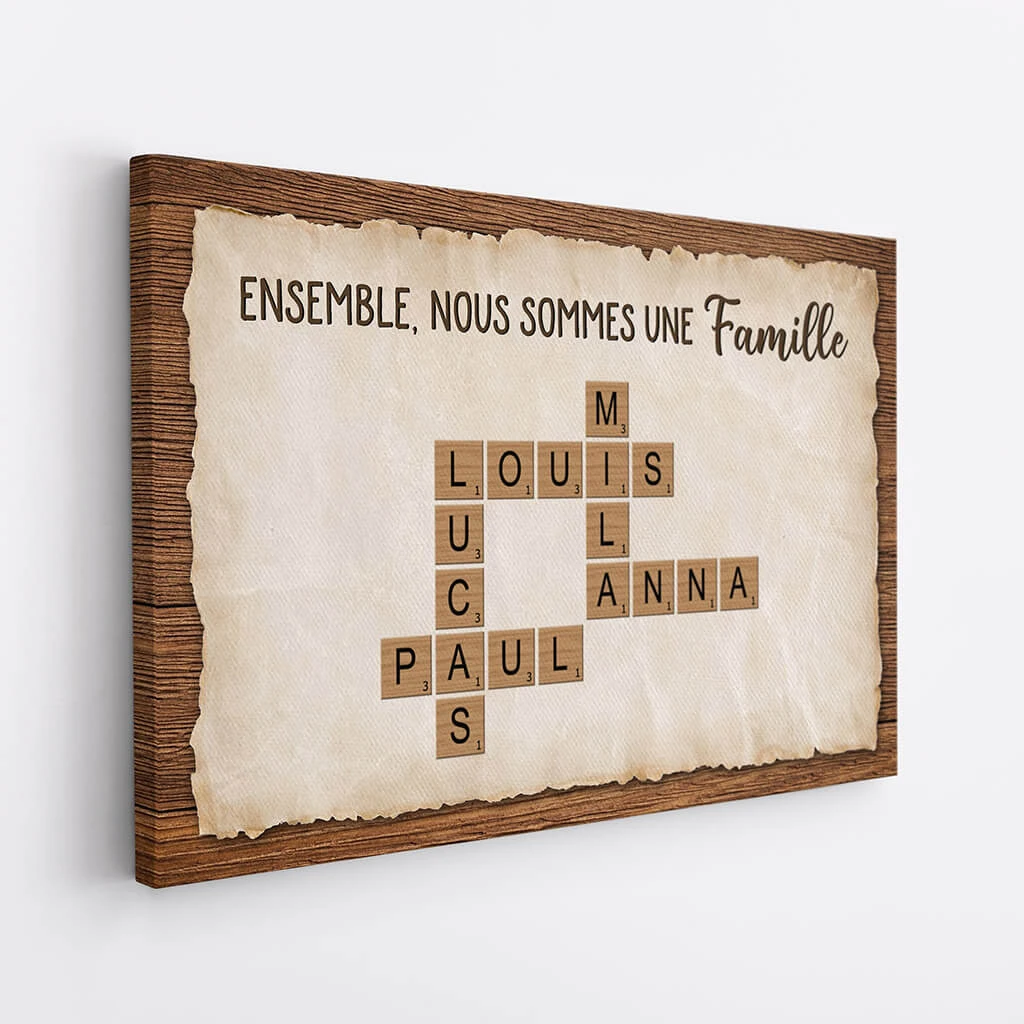Toile Mot Croisé Personnalisé Photo - Nous Somme Une Famille 4 Toile Mot Croisé Personnalisé Photo - Nous Somme Une Famille – Image 2