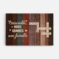 Tableau Mot Croisé Personnalisé – Famille En Version Bois