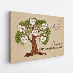 Toile Famille Personnalisée - Arbre Généalogique -Cadeau Plus 3447CFR2 ensemble nous formons une famille version larbre genealogique toile famille sur mesure