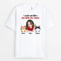 Juste Une Fille Qui Aime Ses Chats Mignons - Tee Shirt Personnalisé Chat