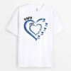 Papa Papy Avec Cœurs Bleus - Tee Shirt Pour Papy Personnalisable -Cadeau Plus 3451AFR1 papa papy avec coeurs bleus tee shirt pour papy personnalisable