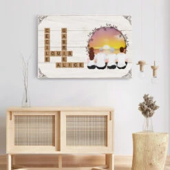 Portrait De Famille Avec Mots Croisés - Toile Personnalisée Famille -Cadeau Plus 3456CFR3 portrait de famille avec mots croises toile personnalisee famille