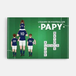 L'Équipe De Rêve De Papa Avec Mots Croisés - Toile Personnalisable Pour Papa