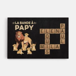 La Bande À Papa Lion Avec Mots Croisés - Toile Pour Papa Personnalisée