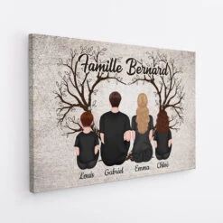 La Famille Avec L'Arbre De L'Amour - Toile Famille Personnalisée -Cadeau Plus 3467CFR2 la famille avec larbre de lamour toile famille personnalisee
