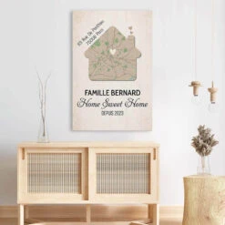 Toile Personnalisée Famille – Home Sweet Home Depuis… -Cadeau Plus 3468CFR3 la famille home sweet home depuis toile personnalisee famille