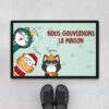 Paillasson Chat Personnalisé - Joyeux Noel Chat -Cadeau Plus 3475DFR1 nous gouvernons la maison version noel tee shirt personnalise chat