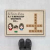 Il Y A Plein D'Enfants Ici Avec Mots Croisés - Paillasson Pour Famille Personnalisé -Cadeau Plus 3477DFR1 il y a plein denfants ici avec mots croises paillasson pour famille personnalise