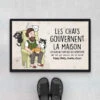 Paillasson Personnalisé Chat - Homme Et Chat -Cadeau Plus 3484DFR1 les chats gouvernent la maison paillasson chat personnalise
