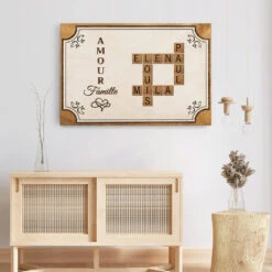 Toile Famille Personnalisable – L’amour D’une Famille Unique -Cadeau Plus 3486CFR3 lamour de famille avec mots croises toile personnalisable pour famille