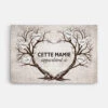 Toile Mamie Personnalisable – Arbre De Vie Cœur Dessin