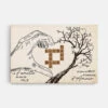 Toile Mots Croisés Personnalisé - Toile Coeur Amour Famille -Cadeau Plus 3503CFR1 la famille beaucoup damour avec mots croises et larbre en forme de coeur toile famille personnalisee