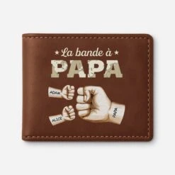 Portefeuille Cuir Personnalisé - La Bande À Papa - Avec Check Mains Version Carte