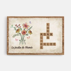 Toile Fleur - Mots Croisés Personnalisés - Le Jardin De Mamie