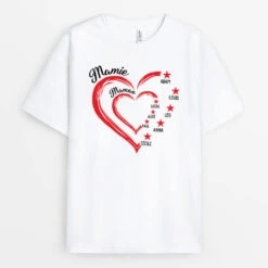 Papa Papy Avec Cœurs Bleus - T-Shirt Personnalisé Pour Papy -Cadeau Plus 3525AFR2 papa papy avec coeurs bleus t shirt personnalise pour papy