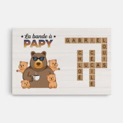 La Bande À Papy Ours Avec Mots Croisés - Toile Pour Papy Personnalisé