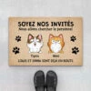 Paillasson Chat Personnalisé - Nos Invités -Cadeau Plus 3530DFR1 soyez notre invite paillasson personnalise chat