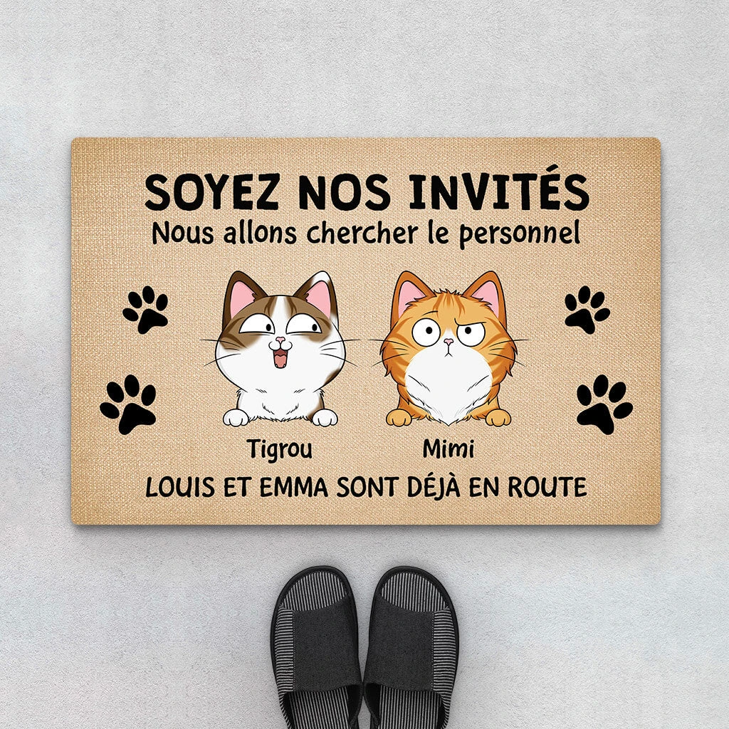 Paillasson Chat Personnalisé - Nos Invités 3 Paillasson Chat Personnalisé - Nos Invités