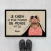 Paillasson Chien Personnalisé - Le Chien Le Plus Mignon Du Monde -Cadeau Plus 3542DFR1 le chien le plus mignon du monde vit ici t shirt chien personnalise