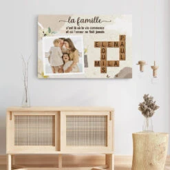 Mot Qui Représente La Famille – Tableau Mot Croisé Personnalisé -Cadeau Plus 3547CFR3 la famille cest lamour avec photo et mots croises toile personnalisable pour famille