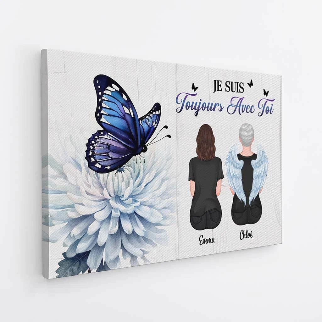 Je Suis Toujours Avec Toi Avec Papillons - Toile Personnalisable Mamie 4 Je Suis Toujours Avec Toi Avec Papillons - Toile Personnalisable Mamie – Image 2