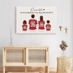 Toile Famille Personnalisée – Ensemble, Une équipe De Rêve -Cadeau Plus 3558CFR3 ensemble nous formons une equipe de reve toile famille personnalisee