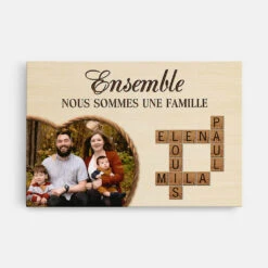 Toile Personnalisée Famille Unie Avec Photo Et Mots Croisés