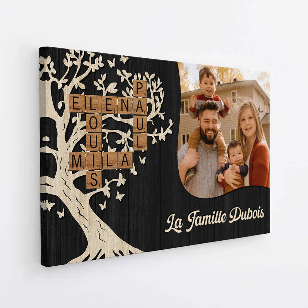 Toile Photo Famille Personnalisée Avec Mot Croisé Prénom 4 Toile Photo Famille Personnalisée Avec Mot Croisé Prénom – Image 2