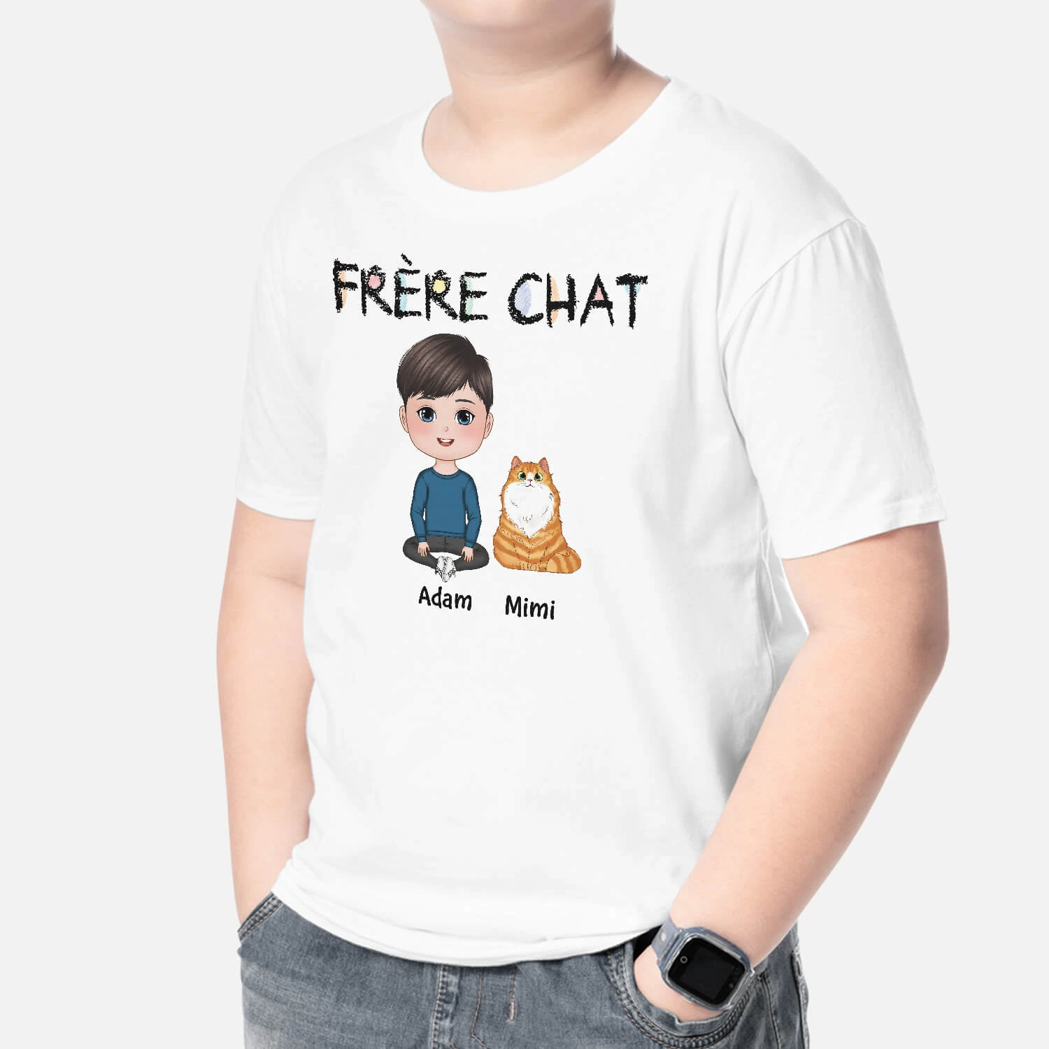 Sœur Chat - T-shirt Enfant Personnalisé 4 Sœur Chat - T-shirt Enfant Personnalisé – Image 2