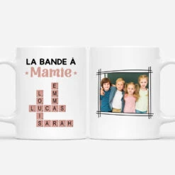 Mug Personnalisé Fete Des Grand Mere - La Bande À Mamie - Tasse Avec Photo Et Mots Croisés