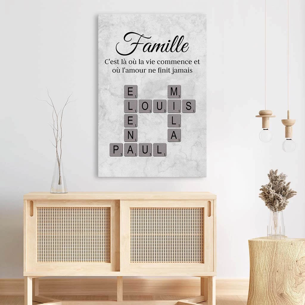 Toile Mot Croisé Prénom Famille – Là Où La Vie Commence Et L’amour Ne Finit Jamais 5 Toile Mot Croisé Prénom Famille – Là Où La Vie Commence Et L’amour Ne Finit Jamais – Image 3