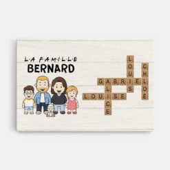 Toile Prénom Famille – Tableau Mot Croisé Personnalisé