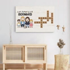 Toile Prénom Famille – Tableau Mot Croisé Personnalisé -Cadeau Plus 3598CFR3 la famille de nom toile personnalisable pour famille